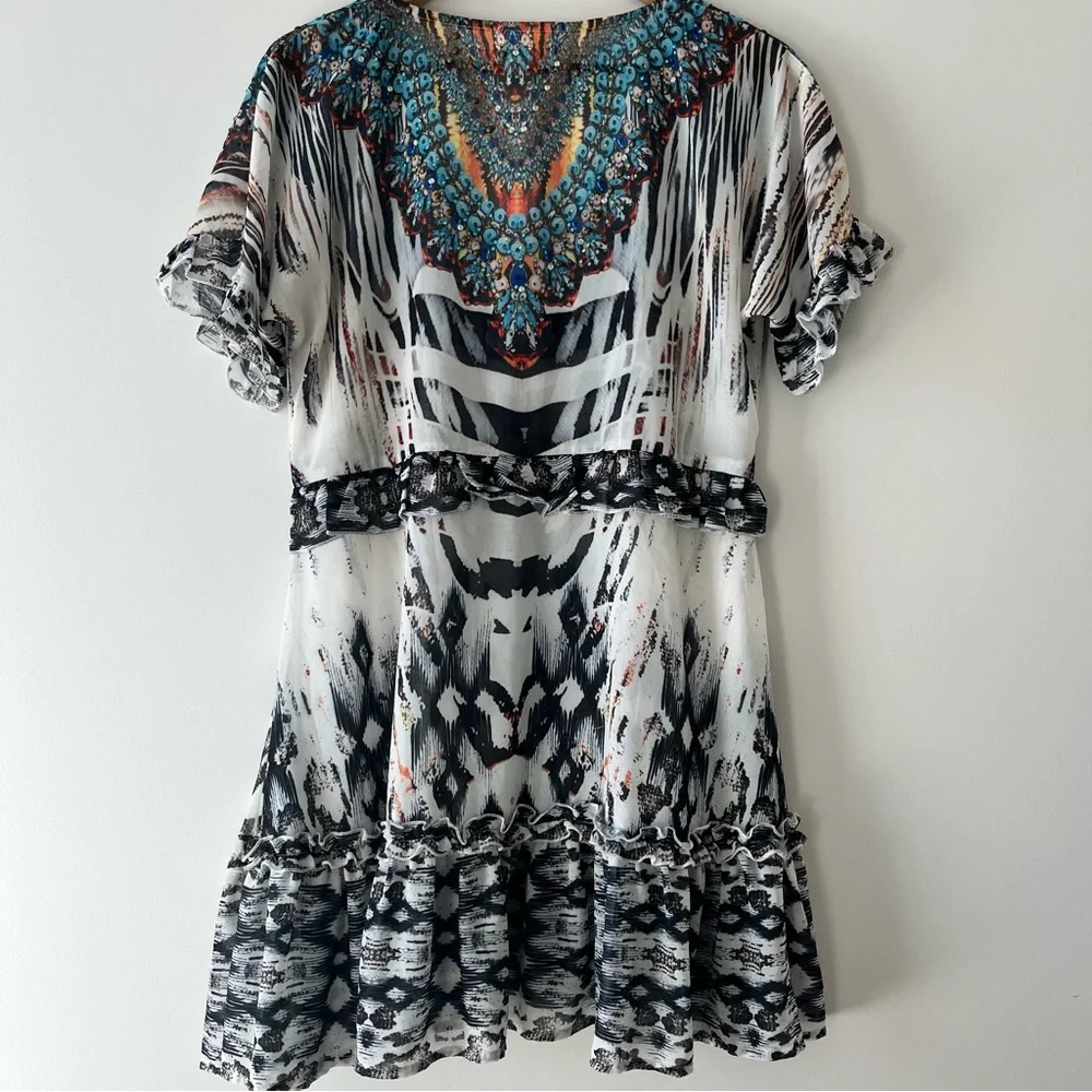 Coco Cabana Flowy Holiday Mini Dress Size M/L - Picture 3 of 6